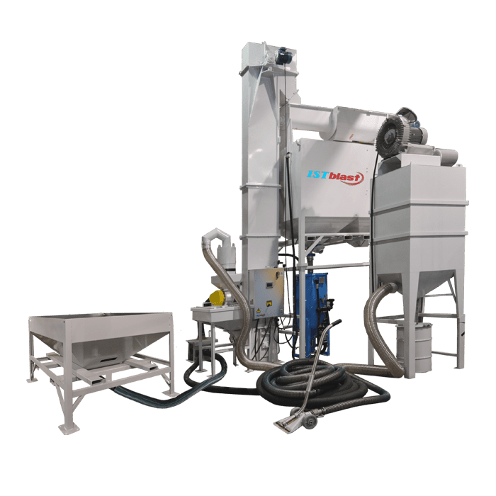 Pneumatic Recovery System for Outdoor Sandblast Facility