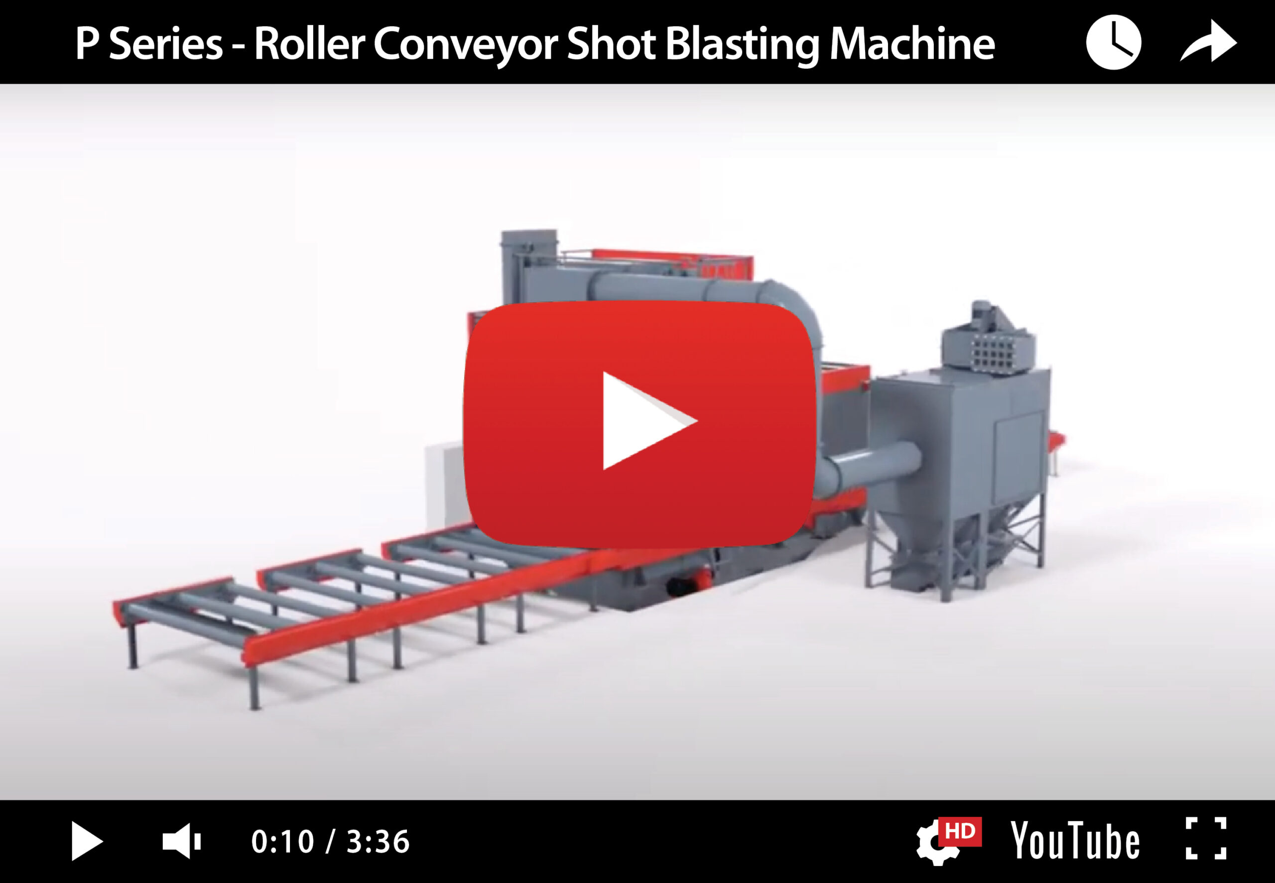 P Series – Roller Conveyor Shot Blasting Machine