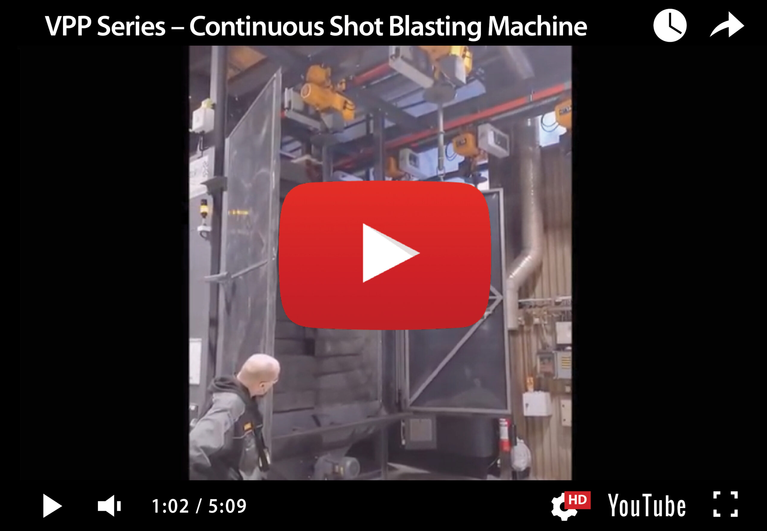 VPP Series – Continuous Shot Blasting Machine with Overhead Conveyor